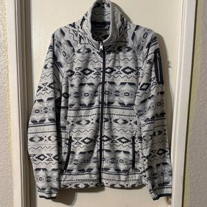 Free Country White and Gray Fleece Jacket